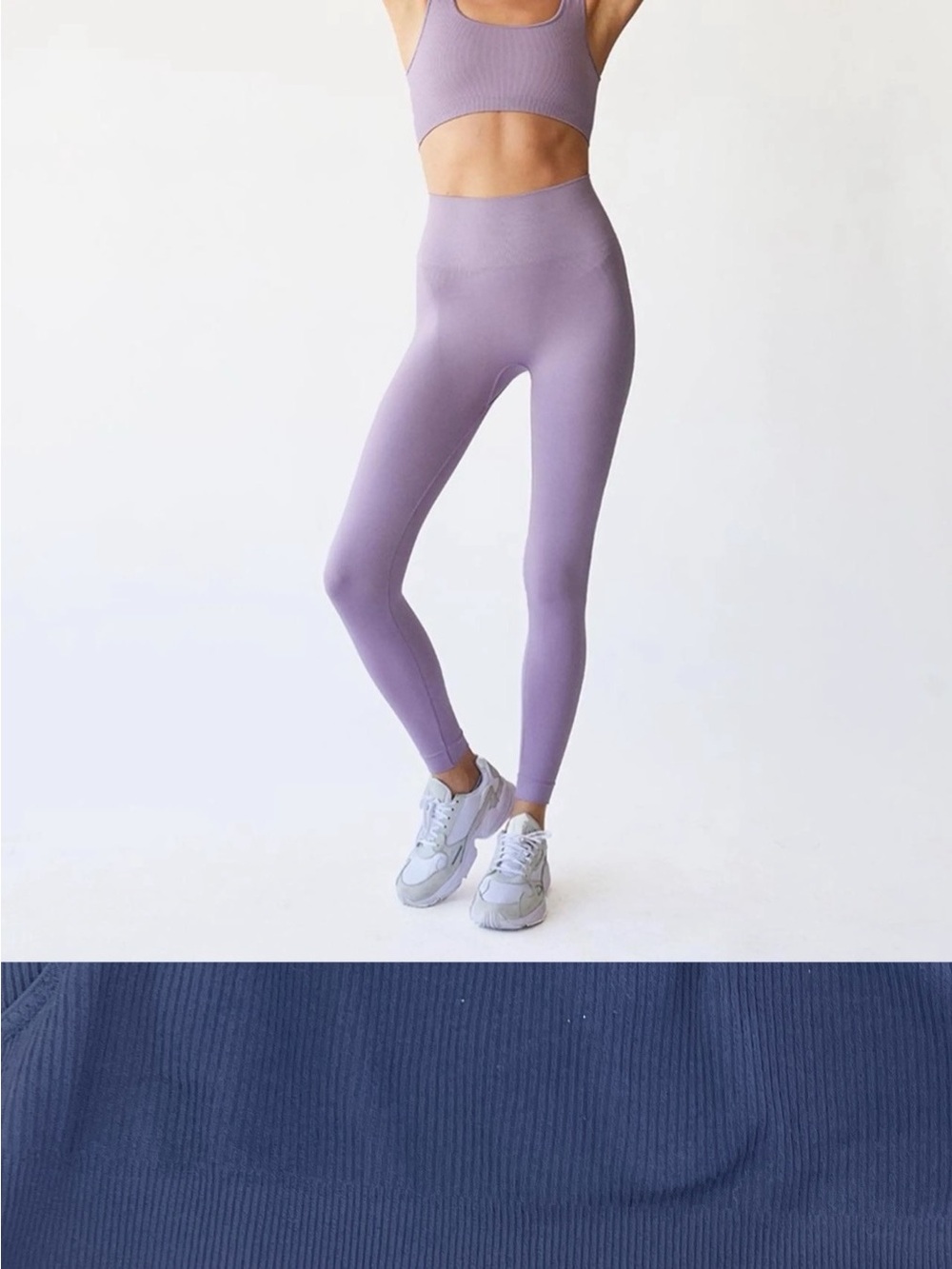 Set Active Sculptflex Ribbed Leggings and Sports Bra in Navy SET